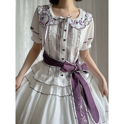 Miss Point Four-Season Orchard Embroidered Blouse(Reservation/2 Colours/Full Payment Without Shipping)
